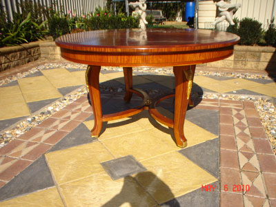 Restored extension dinning table & chairs1